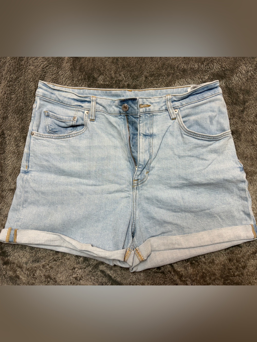H&M Light Blue Rolled Hem Denim Shorts